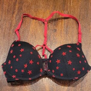 Victoria Secret Push Up Star Pattern Front Closure Bra